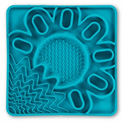 Blue - Messy Mutts Framed Spill Resistant Silicone Interactive Multi-Surface Lick Mat  - 10
