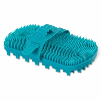 Messy Mutts Silicone Dual Sided Grooming Brush Blue 6.5\