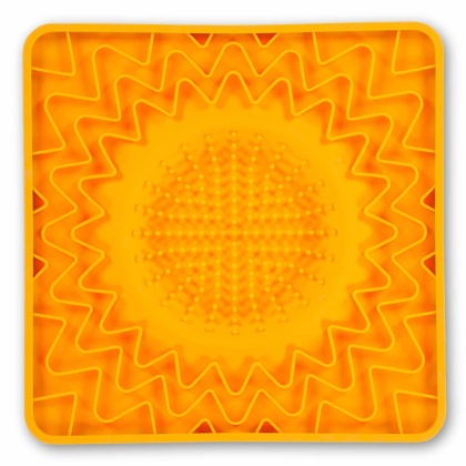 Orange - Messy Mutts Framed Spill Resistant Silicone Interactive Lick Bowl Mat  - 10