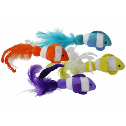 Multipet Clown Fish Cat Toy Assorted Colors 2pk 6\