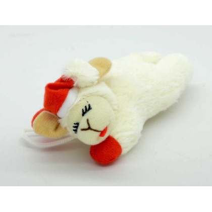 Multipet Holiday Lamb Chop w/ Santa Hat Cat Toy 4
