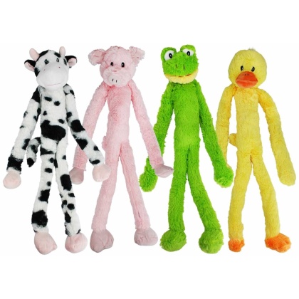 Multipet Minipet Swingin\' Slevin Plush Dog Toy Assorted Animals 12\