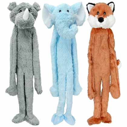 Multipet Swingin\' Flatties Plush Dog Toy Assorted Animals 27\