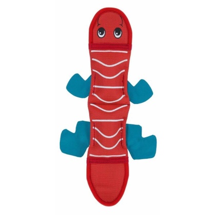 Red - Outward Hound Fire Biterz Lizard Durable Fire Hose Dog Toy - Medium