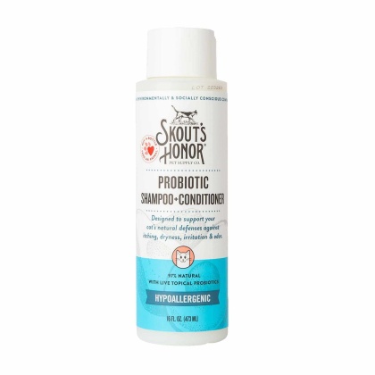 Skout\'s Honor Cat Probiotic Shampoo + Conditioner Fragrance-Free 16oz