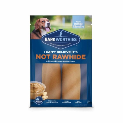 Barkworthies I Can\'t Believe It\'s Not Rawhide Rolls Peanut Butter  - Small 2pk