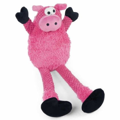 goDog Checkers Skinny Pig w/Chew Guard Plush Dog Toy  - Large