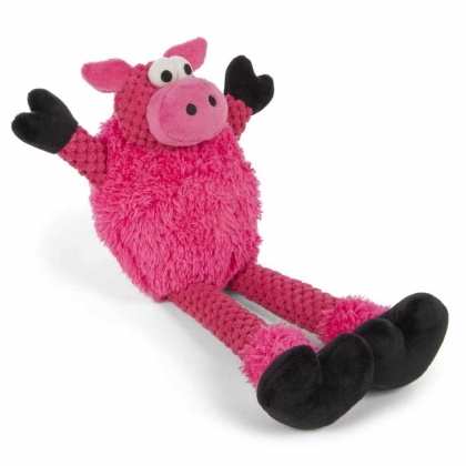 goDog Checkers Skinny Pig w/Chew Guard Plush Dog Toy  - Small