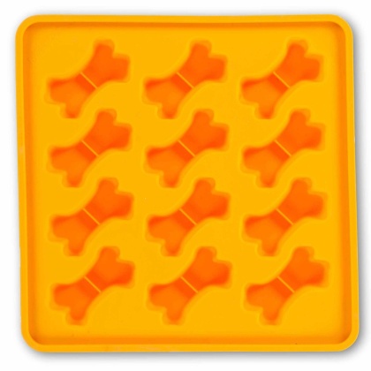 Messy Mutts Framed Silicone Dog Treat Making Mold Bone Shape Orange 10\