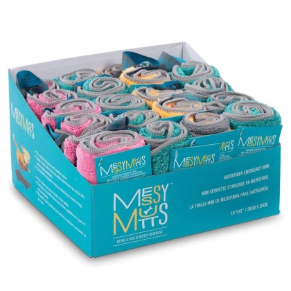 Messy Mutts Microfiber Dual Sided Emergency Mini Towel with Clip Assorted 20ct 10\