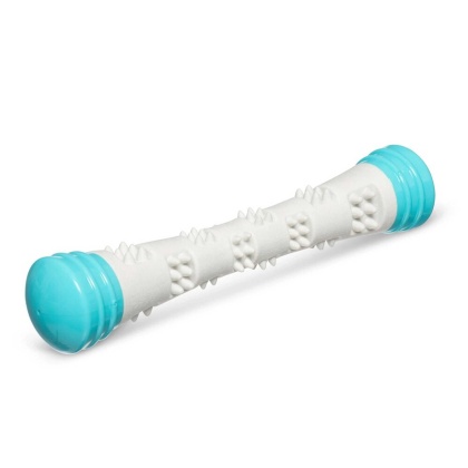 Grey / Teal - Totally Pooched Chew n\' Squeak Stick, Foam Rubber, - Small, 8.5\