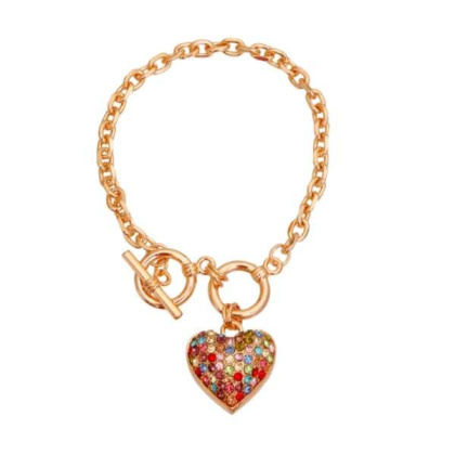 Gold Chain 3D Multi-Color Heart Dog Necklace - 18\
